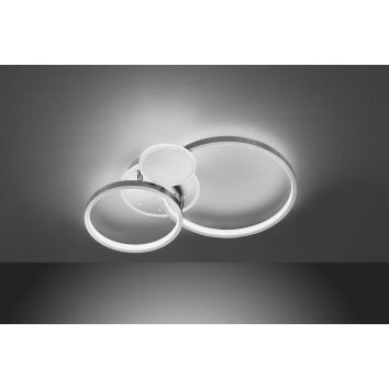 Wofi-Leuchten KIAH Plafondlamp LED Zilver, 1-licht