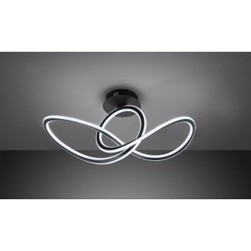 Wofi MADISON Plafondlamp LED Zwart, 1-licht, Afstandsbediening