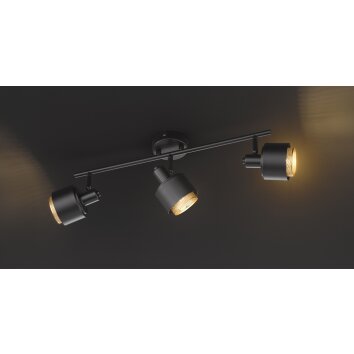Wofi MARGATE Plafondlamp Zwart, 3-lichts