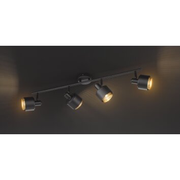 Wofi MARGATE Plafondlamp Zwart, 4-lichts