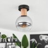 Vouhet Plafondlamp Bruin, houtlook, Zwart, 1-licht