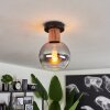 Vouhet Plafondlamp Bruin, houtlook, Zwart, 1-licht