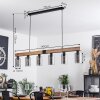 Hunouri Hanglamp Bruin, houtlook, Zwart, 6-lichts