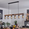 Hunouri Hanglamp Bruin, houtlook, Zwart, 6-lichts