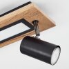 Sequeira Plafondlamp LED houtlook, Zwart, Wit, 3-lichts