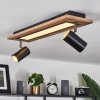 Sequeira Plafondlamp LED houtlook, Zwart, Wit, 3-lichts