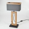Lure Tafellamp Bruin, houtlook, Zwart, 1-licht