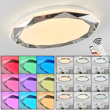 Lisei Plafondpaneel LED Wit, 1-licht, Afstandsbediening, Kleurwisselaar