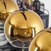 Koyoto  Hanger Glas 25 cm Goud, Duidelijk, 3-lichts