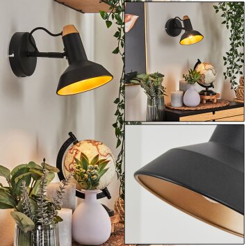 Vouzy Muurlamp Zwart, 1-licht