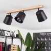 Caetanos Plafondlamp Hout licht, 3-lichts