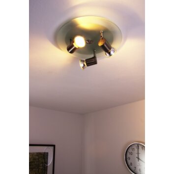 Plafond spot Nikkel mat, 3-lichts