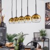 Koyoto  Hanger Glas 15 cm Goud, Duidelijk, 5-lichts