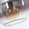 Koyoto  Plafondlamp Glas 20 cm Chroom, Duidelijk, Rookkleurig, 5-lichts