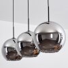 Koyoto  Hanger Glas 30 cm Chroom, Rookkleurig, 3-lichts