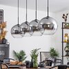 Koyoto  Hanger Glas 30 cm Duidelijk, Rookkleurig, 4-lichts