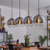 Koyoto  Hanger Glas 30 cm Duidelijk, Rookkleurig, 4-lichts
