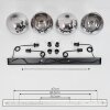 Koyoto  Hanger Glas 25 cm Chroom, Duidelijk, Rookkleurig, 4-lichts