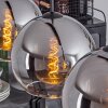 Koyoto  Hanger Glas 25 cm Chroom, Duidelijk, Rookkleurig, 4-lichts