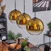 Koyoto  Hanger Glas 30 cm Goud, Duidelijk, 3-lichts