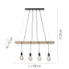Leuchten-Direkt TERO Hanglamp LED Natuurlijke kleuren, Zwart, 4-lichts
