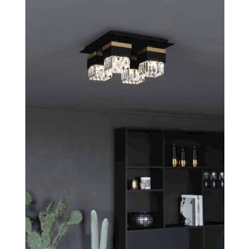 Eglo BARRANCAS Plafondlamp Goud, Zwart, 4-lichts