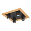Eglo VALCASOTTO Plafondlamp LED Bruin, Zwart, 4-lichts