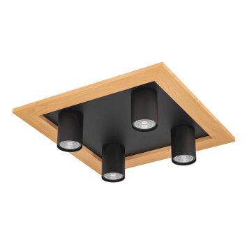 Eglo VALCASOTTO Plafondlamp LED Bruin, Zwart, 4-lichts