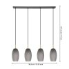 Eglo BATISTA Hanger Messing, Zwart, 4-lichts