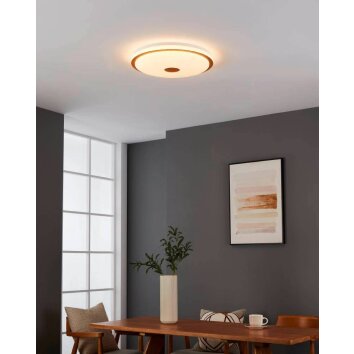 Eglo LANCIANO Plafondlamp LED Bruin, Wit, 1-licht, Afstandsbediening