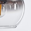 Koyoto  Hanger Glas 15 cm Chroom, Duidelijk, Rookkleurig, 4-lichts