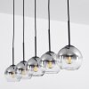 Koyoto  Hanger Glas 15 cm Chroom, Duidelijk, Rookkleurig, 5-lichts