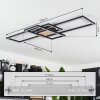Longos Plafondlamp LED Bruin, houtlook, Zwart, 1-licht