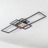 Longos Plafondlamp LED Bruin, houtlook, Zwart, 1-licht