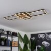 Longos Plafondlamp LED Bruin, houtlook, Zwart, 1-licht