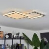 Longos Plafondlamp LED Aluminium, 1-licht, Afstandsbediening