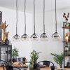 Koyoto  Hanger Glas 15 cm Chroom, Duidelijk, Rookkleurig, 5-lichts