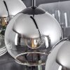 Koyoto  Hanger Glas 15 cm Chroom, Duidelijk, Rookkleurig, 5-lichts