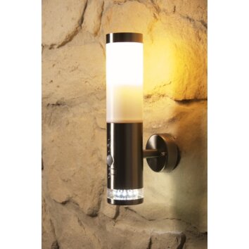 Avize Wandlamp voor buiten roestvrij staal, 1-licht, Bewegingsmelder