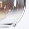 Koyoto  Hanger Glas 25 cm Chroom, Duidelijk, Rookkleurig, 1-licht