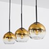 Koyoto  Hanger Glas 15 cm Goud, Duidelijk, 3-lichts