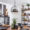 Koyoto  Hanger Glas 30 cm Chroom, Duidelijk, Rookkleurig, 1-licht