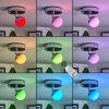 Sanchequias Plafondlamp LED Chroom, 1-licht, Afstandsbediening, Kleurwisselaar
