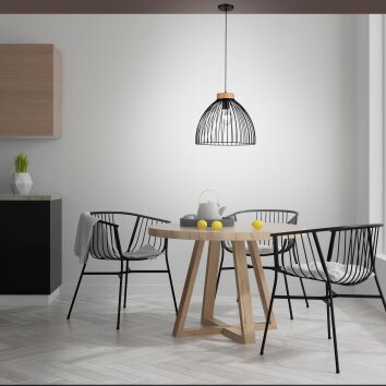 Leuchten-Direkt LAMI Hanger Natuurlijke kleuren, Zwart, 1-licht