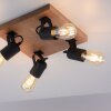 Leuchten-Direkt CANOP Plafondlamp Natuurlijke kleuren, Zwart, 4-lichts