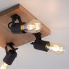 Leuchten-Direkt CANOP Plafondlamp Natuurlijke kleuren, Zwart, 4-lichts