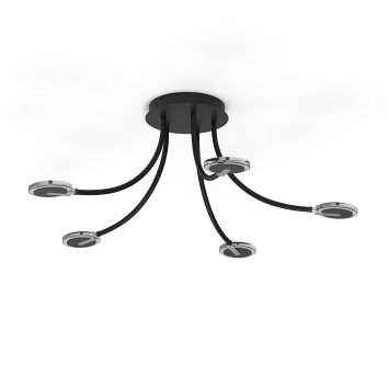 Steinhauer Turound Plafondlamp LED Zwart, 5-lichts