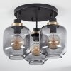 Curveira Plafondlamp Brons, Zwart, 3-lichts