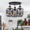 Curveira Plafondlamp Brons, Zwart, 3-lichts