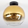 Koyoto  Plafondlamp Glas 30 cm Goud, Duidelijk, 1-licht